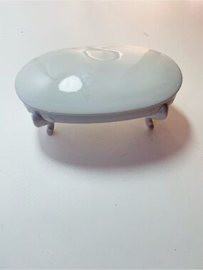 Vintage Oval  Porcelain Footed Trinket Box With Lid